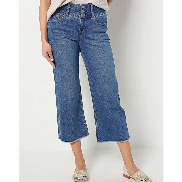 S-270 Laurie Felt Regular BFF Denim Curve Wide-Leg Crop Jeans TRUE BLUE  2 tall - Picture 1 of 1